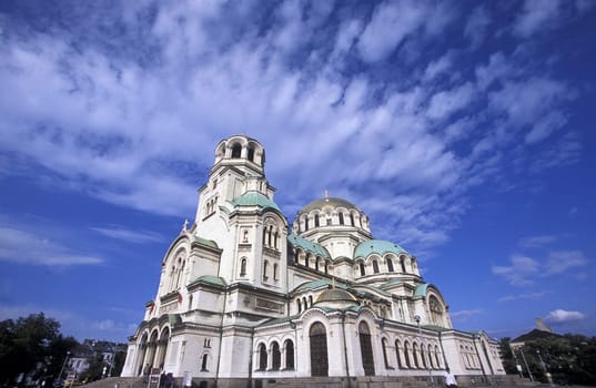 The Nevski church in the city of Sofia in Bulgaria in east Europe.