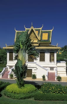 the king palace in the city of phnom penh in cambodia in southeastasia.