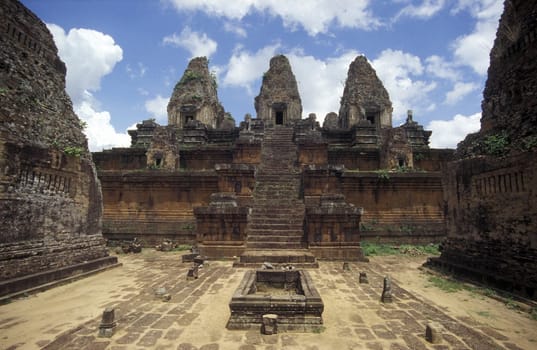 the Pre Rup temple in Angkor at the town of siem riep in cambodia in southeastasia.