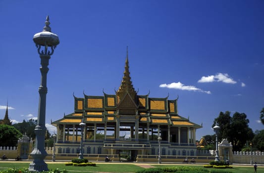 the king palace in the city of phnom penh in cambodia in southeastasia.