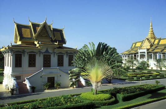 the king palace in the city of phnom penh in cambodia in southeastasia.