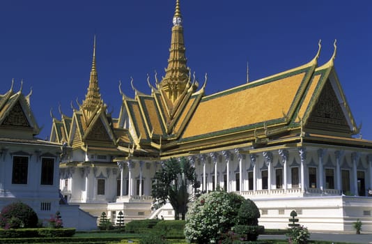 the king palace in the city of phnom penh in cambodia in southeastasia.