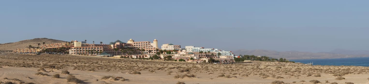 Panorama of a hotel complex in Fuerteventura