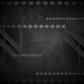 Dark hi-tech world map vector background