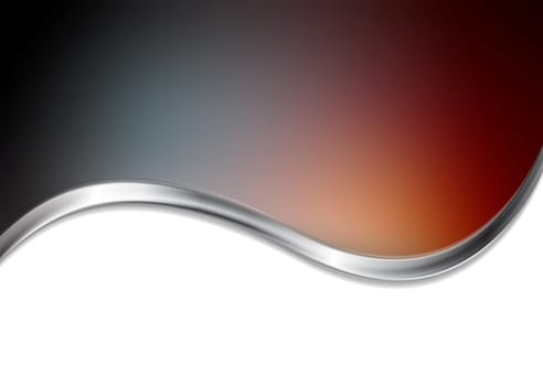 Abstract blurred background with metallic wave. Gradient mesh