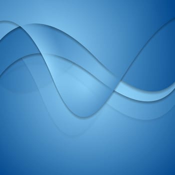 Elegant blue vector waves background