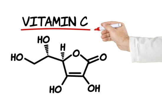 Chemical structural formula of vitamin C