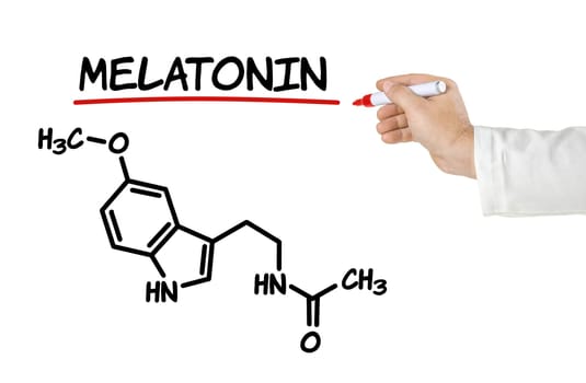 Chemical structural formula of melatonin