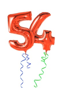 Red balloons with gift ribbon - number 54