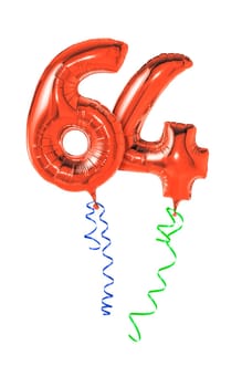 Red balloons with gift ribbon - number 64