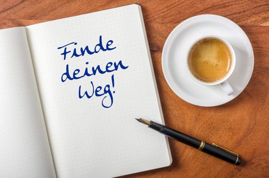 Notebook on Desk - Find Your Way