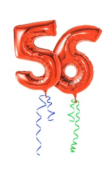 Red balloons with gift ribbon - number 56