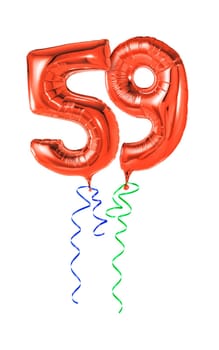 Red balloons with gift ribbon - number 59