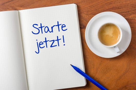 Notebook on Desk - Start Now