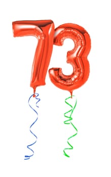 Red balloons with gift ribbon - number 73