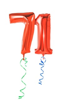 Red balloons with gift ribbon - number 71