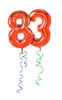 Red balloons with gift ribbon - number 83