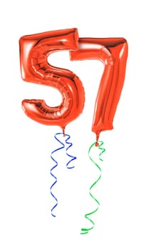 Red balloons with gift ribbon - number 57
