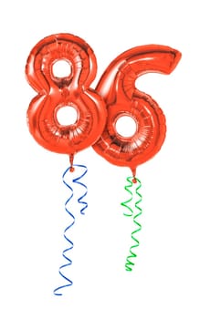 Red balloons with gift ribbon - number 86