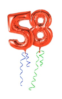 Red balloons with gift ribbon - number 58