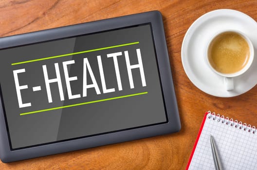 Tablet on desk - E-Health