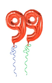 Red balloons with gift ribbon - number 99