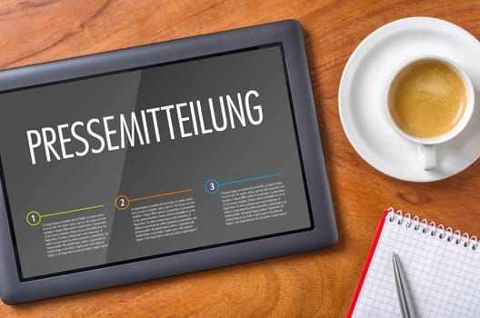 Tablet on desk - Press Release