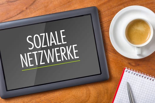Tablet on desk - Social networks