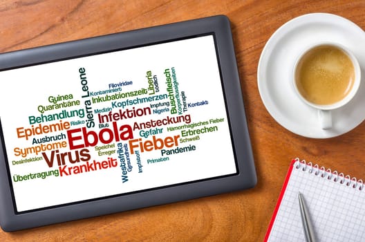 Tablet on desk - Ebola