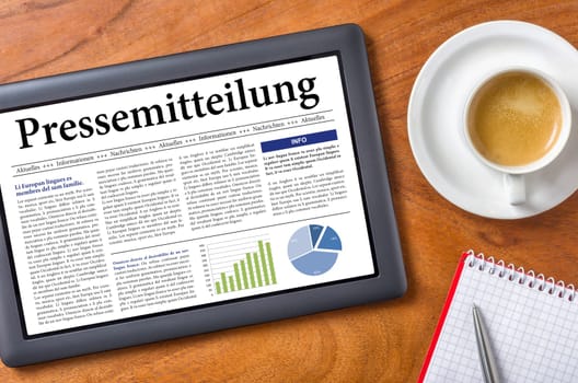 Tablet on desk - Press Release
