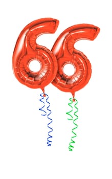 Red balloons with gift ribbon - number 66