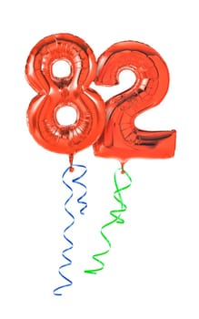 Red balloons with gift ribbon - number 82