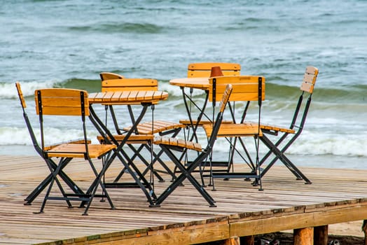 Cafe on the Baltic Sea beach