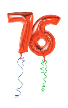 Red balloons with gift ribbon - number 76