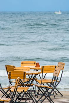 Cafe on the Baltic Sea beach