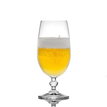 Beer in a glass with foam