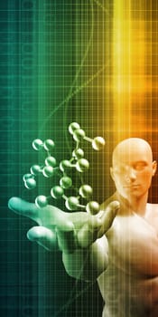 Science Abstract with Atom or Molecule Research Art
