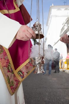 Censer of silver or alpaca to burn incense in the holy week, Spain