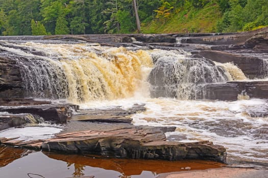 Nawadaha Falls on the Presque Isle River in Michigan
