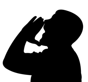cheering man