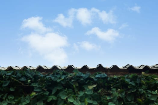 Blue sky on roof top, stock photo
