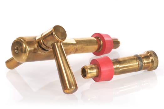 Homemade,handmade brass beer tap with red rubber seal