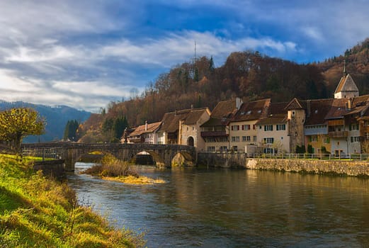 Saint Ursanne Bridge over the Doubs
