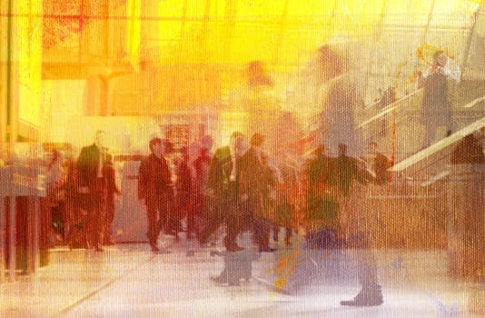 people business movement texture photographic canvas