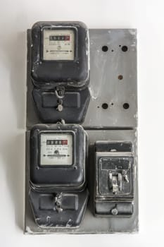 vintage electric single phase counter activated in 1959