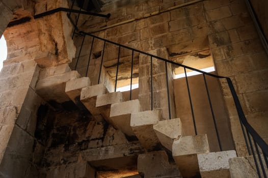 Steps of the stairs in the church tower