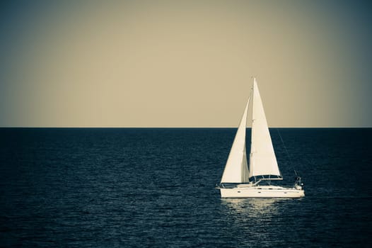 Vintage sailboat on the sea