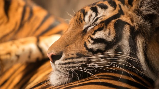bengal tiger (panthera tigris) sleeping on another one