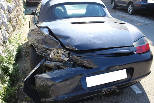 Luxurious Sport Car Crash Rear View