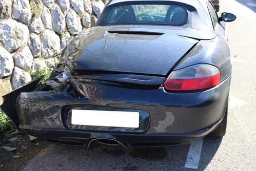 Luxurious Sport Car Crash Rear View